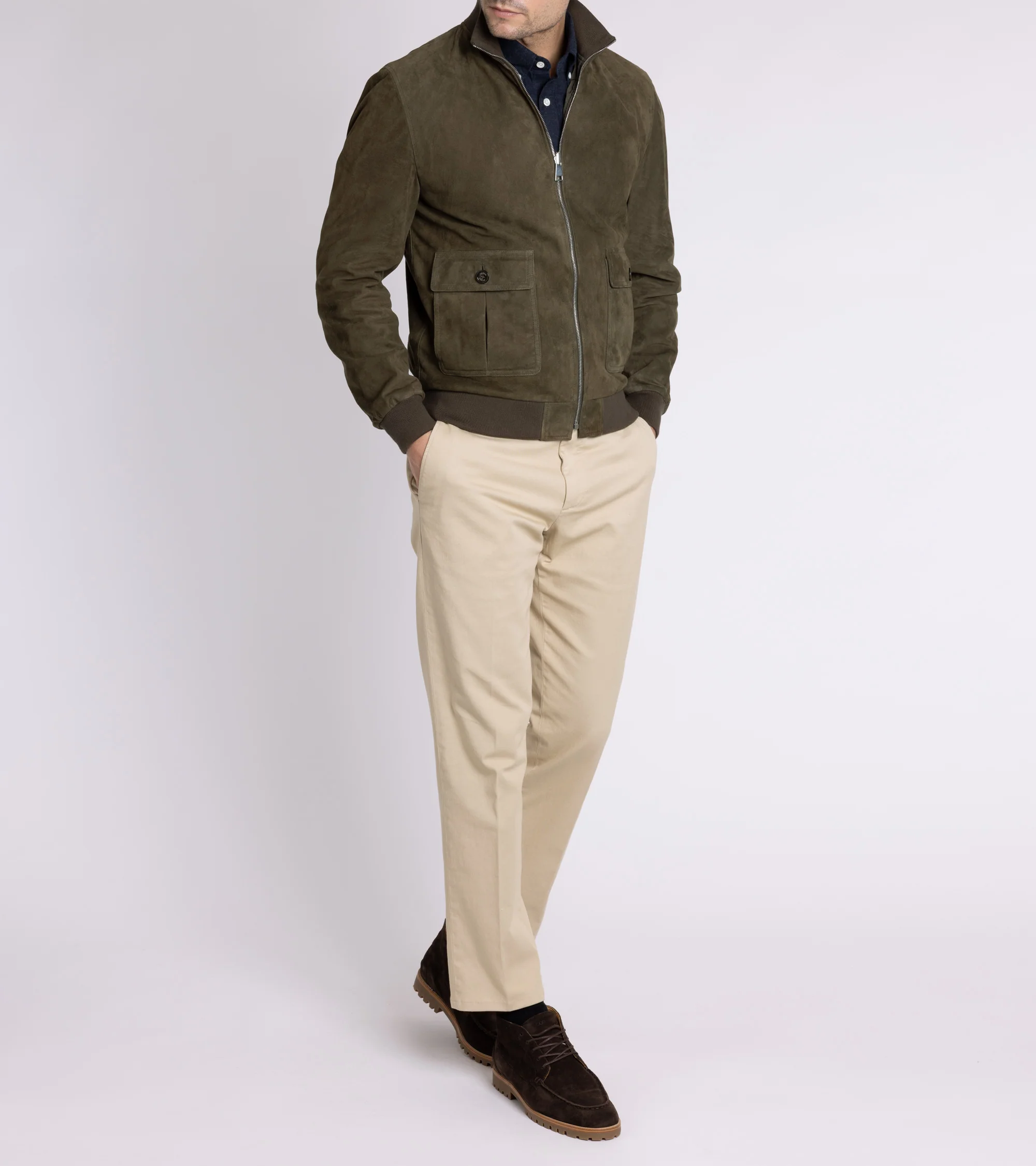 Valstar for Trunk Valstarino Reversible Suede Jacket: Moss - Image 9