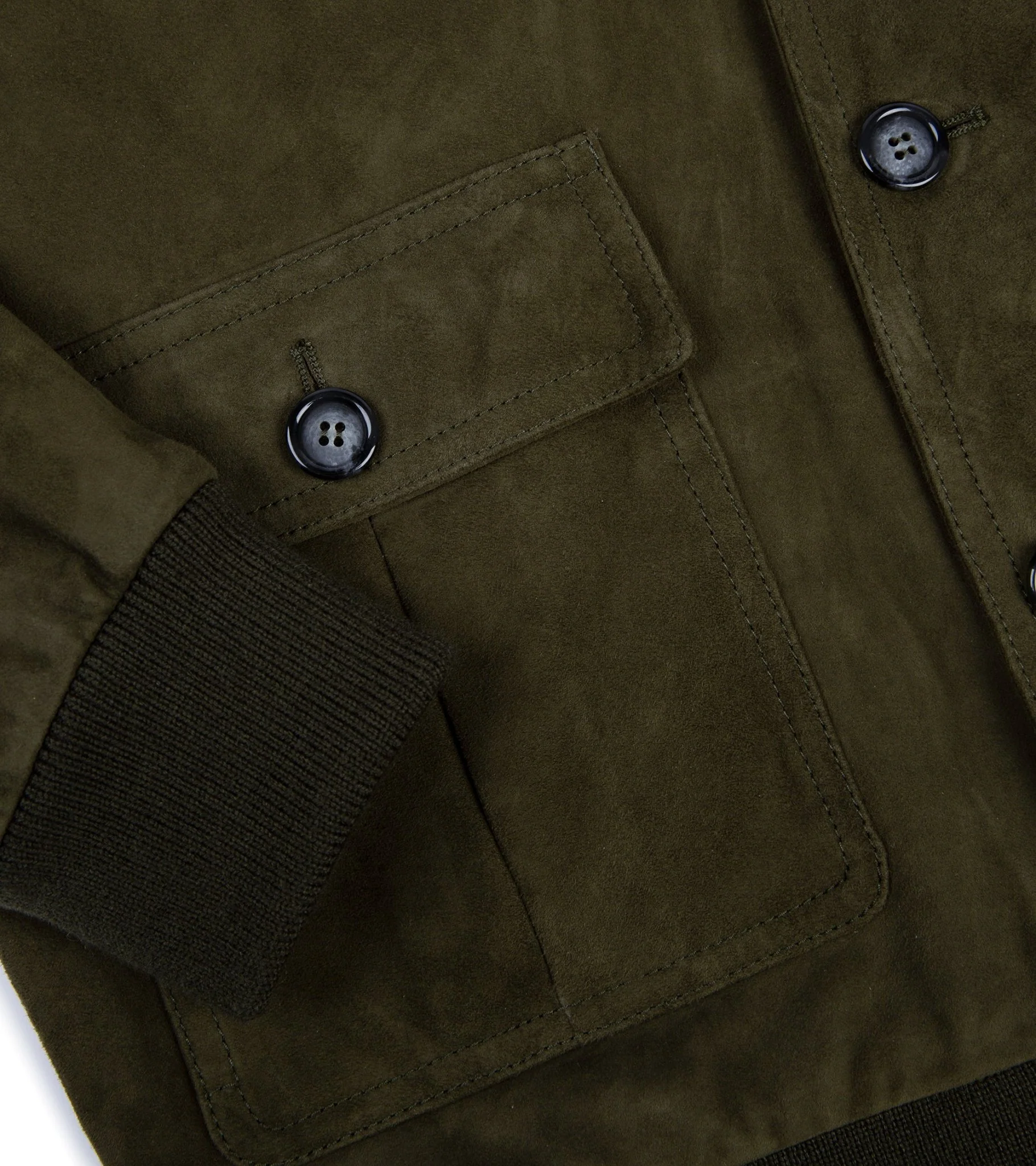 Valstar Valstarino Lined Suede Jacket: Moss Green - Image 5